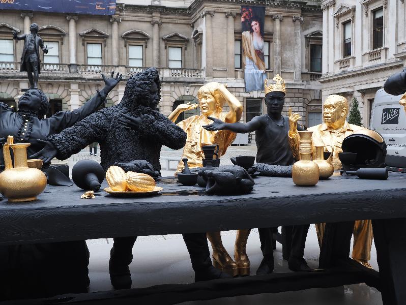 London, England: Royal Academy: The First Supper (Galaxy Black): Mary Seacole, Matthew Henson, Marsha P. Johnson, King Tubby, Derek Walcott (2023, Tavares Strachan)