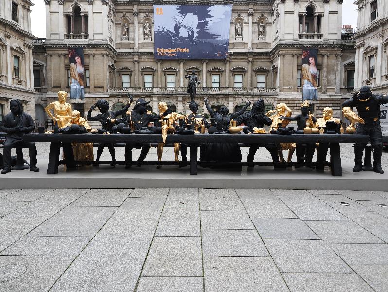 London, England: Royal Academy: The First Supper (Galaxy Black) (2023, Tavares Strachan)