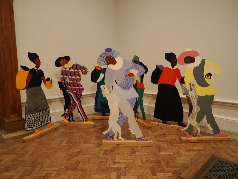 London, England: Royal Academy: Naming the Money (2004, Lubaina Himid)