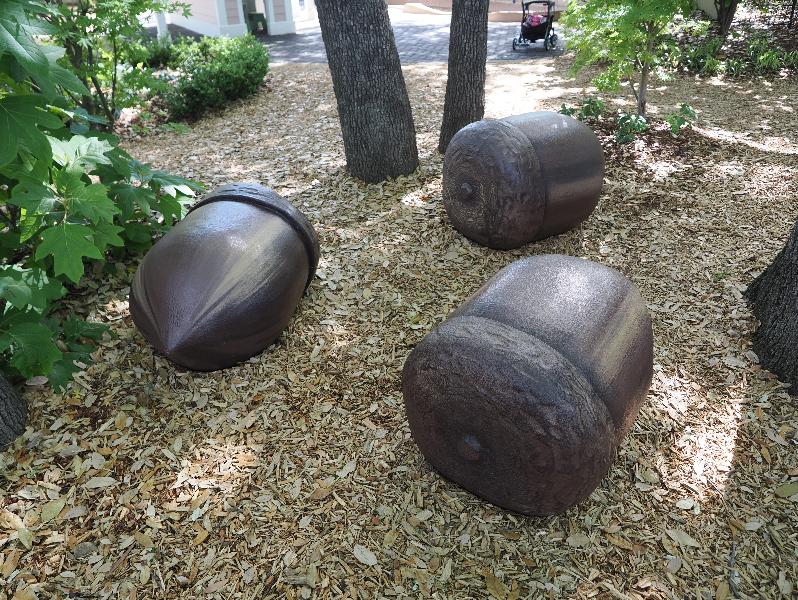 Dallas, Texas (TX): Dallas Arboretum & Botanical Gardens: giant acorns sculpture