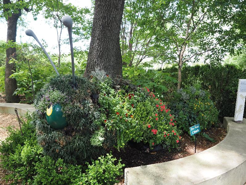 Dallas, Texas (TX): Dallas Arboretum & Botanical Gardens: giant wooly caterpillar sculpture