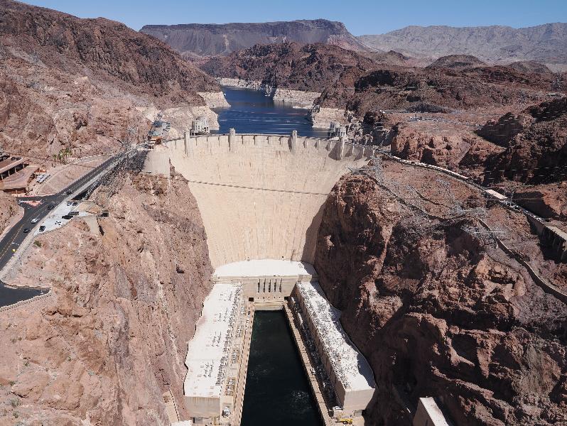 Hoover Dam, Nevada (NV) / Arizona (AZ): Mike O'Callagan - Pat Tillman Memorial Bridge path: Hoover Dam