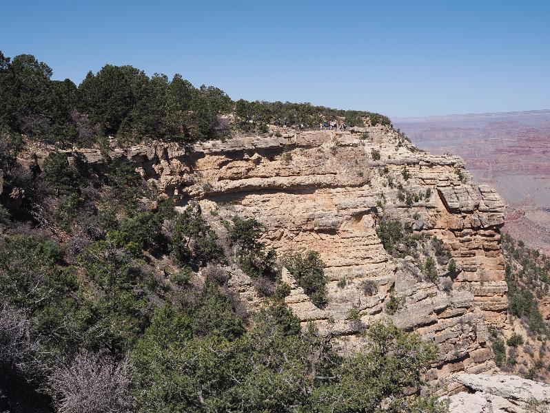 Grand Canyon Village, Arizona (AZ): Rim Trail: view towards Mather Point