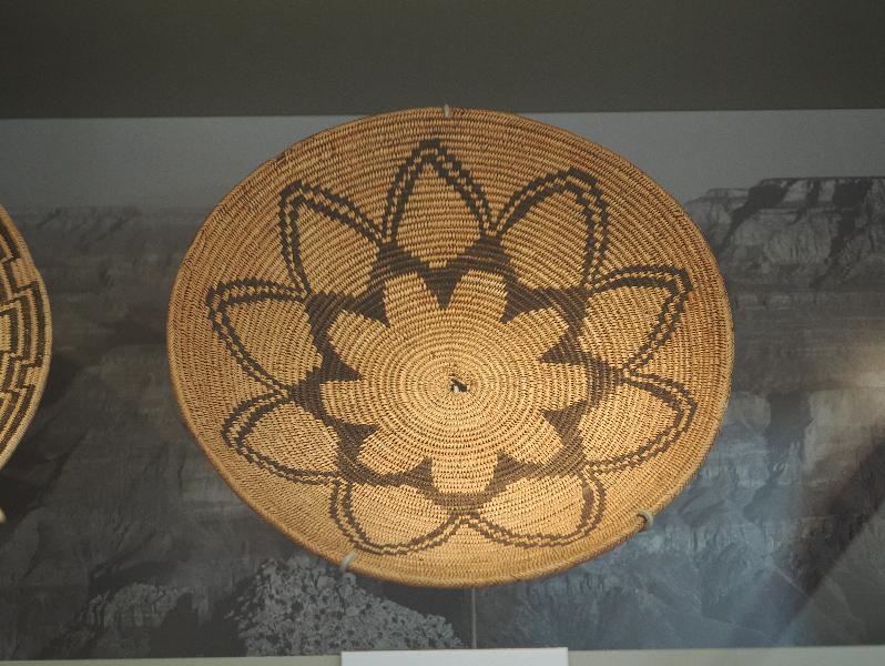 Flagstaff, Arizona (AZ): Museum of Northern Arizona: Gwe buv (coiled tray basket) (20th century, yucca or willow and devil's claw)