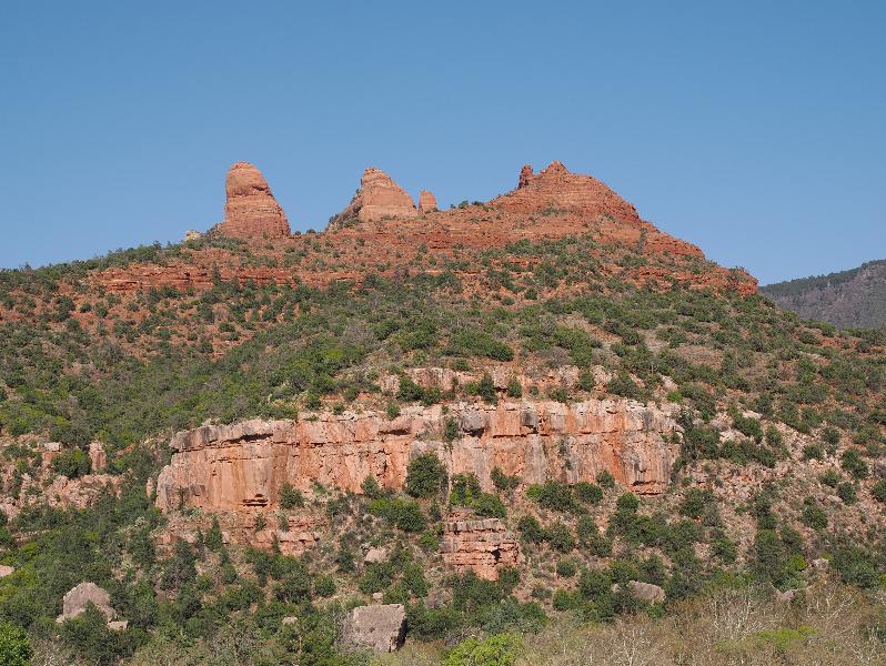 Sedona, Arizona (AZ): Rt 89A: view east of red rocks (towards area of Hangover Trail)