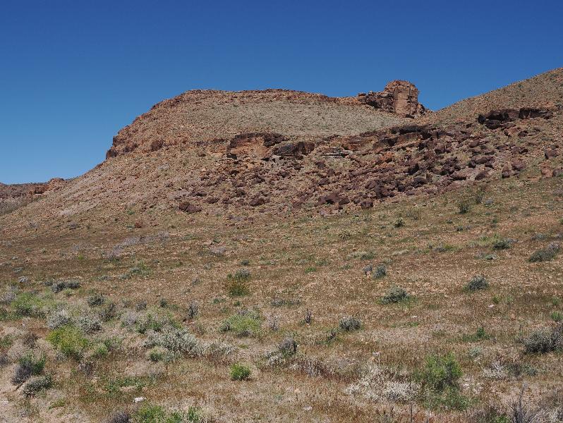 Mojave National Preserve, California (CA): Rings Loop Trail: rocky hill