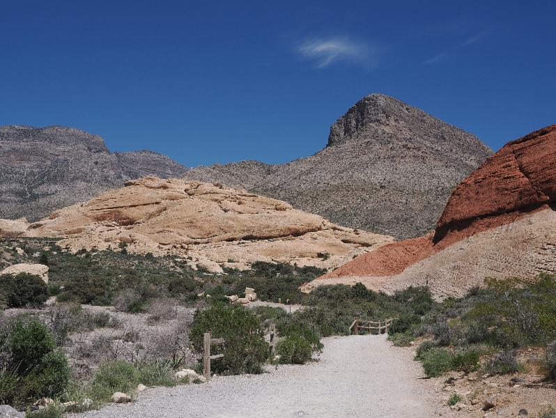 Red Rock Canyon National Conservation Area, Nevada, NV: Sandstone Quarry / Calico Tanks: view north (towards Turtlehead Peak)