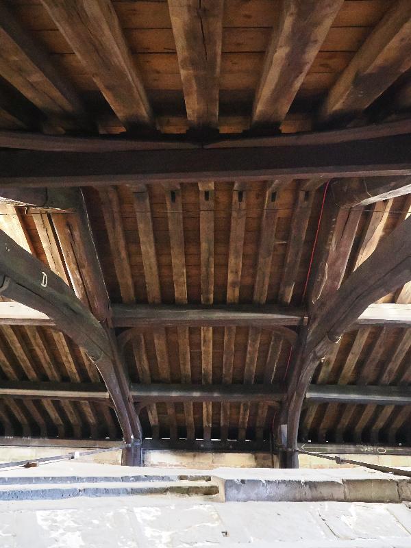 Cambridge, England: King's College: chapel roof beams