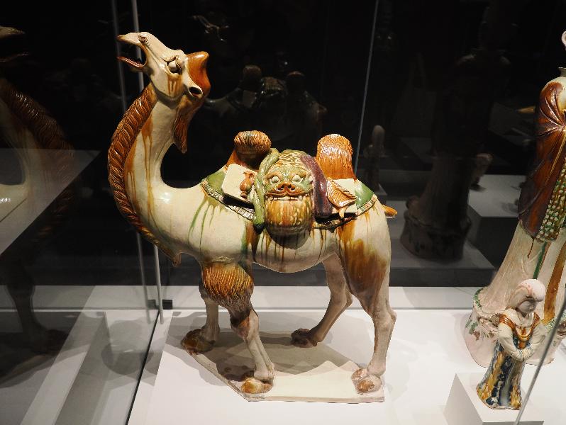 London, England: British Museum: Bactrian camel (AD 728, from the tomb of the general Liu Tingxun, Luoyang, China)