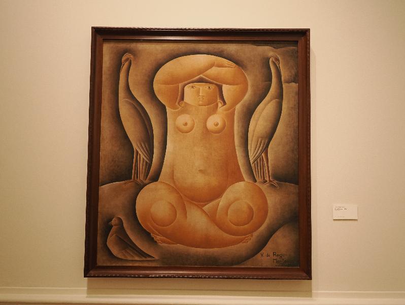 London, England: Royal Academy: Seated Woman (1924, Vicente do Rego Monteiro)