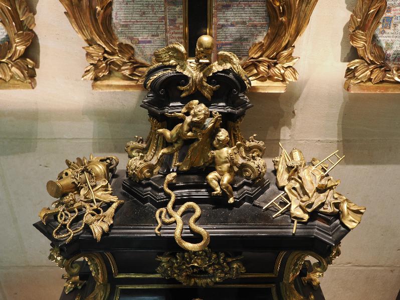 Paris, France: Notre-Dame Cathedral: Treasury, reliquary cross, detail (ca. 1700)
