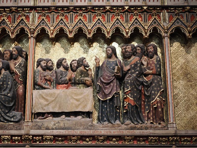 Paris, France: Notre-Dame Cathedral: Christ appears to his apostles and disciples near the Mount of Olive