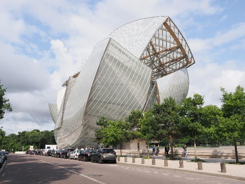 Paris, France: Fondation Louis Vuitton: view (2008-2014, Frank Gehry)