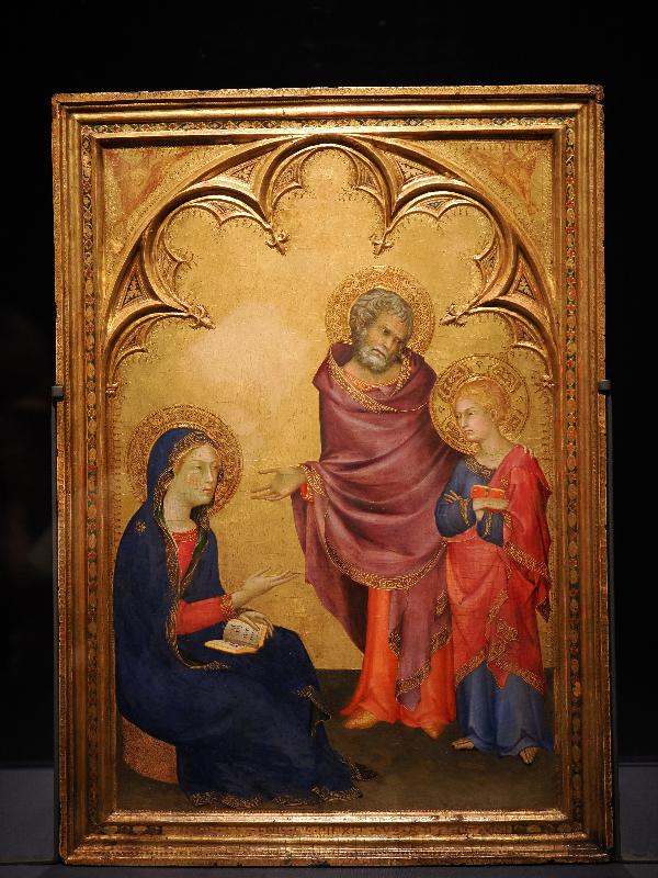 London, England: National Gallery: Christ Discovered in the Temple (1342, Simone Martini)