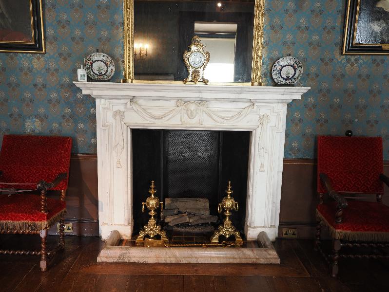 Oxburgh Estate, England: Oxburgh Hall, West Drawing Room: fireplace