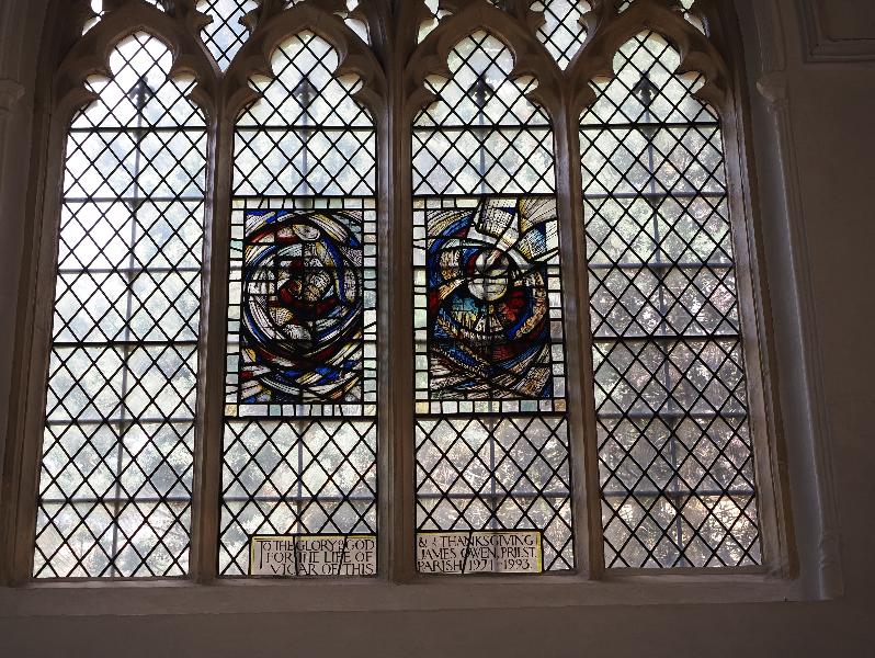 Cambridge, England: Little St Mary's Church: James Owen window (2000, Caroline Benyon)