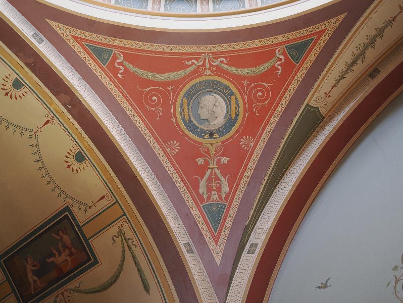 Ickworth, England: Ickworth House, The Pompeian Room: spandrel, Helios and Selene
