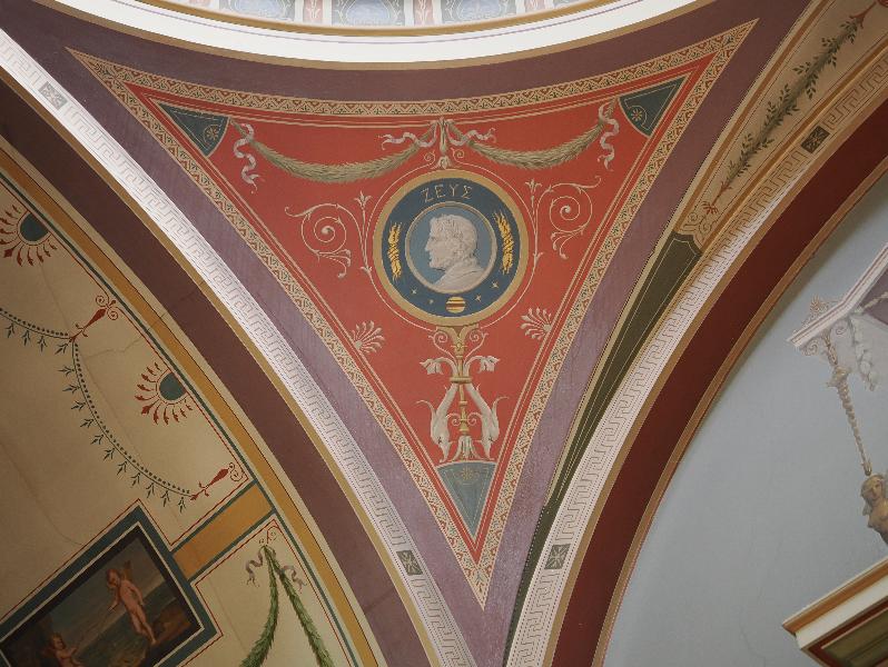 Ickworth, England: Ickworth House, The Pompeian Room: spandrel, Zeus