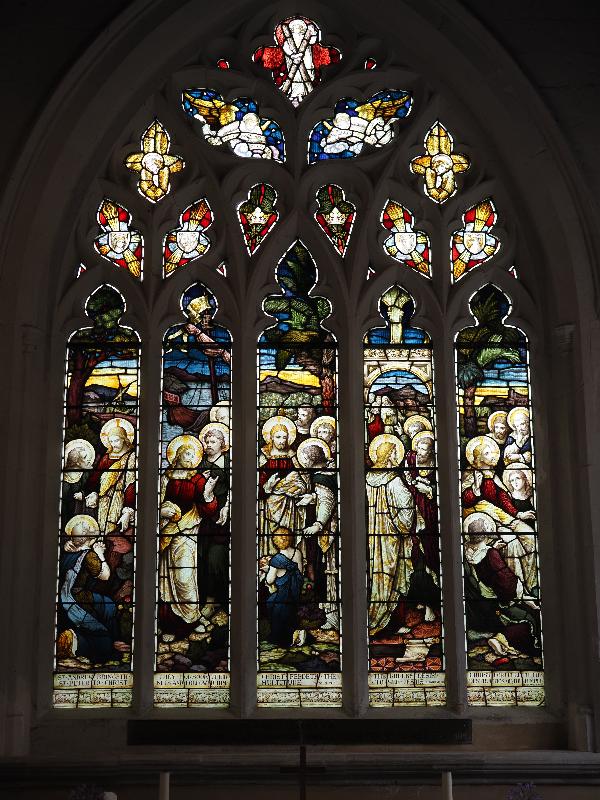 Grantchester, England: Church of St. Andrew and St. Mary: east window, Scenes in Life of St Andrew