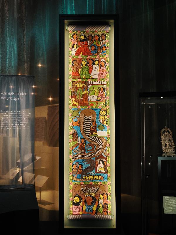 London, England: British Museum: scroll painting of Manasa (2006, Gurupada Chitraker)