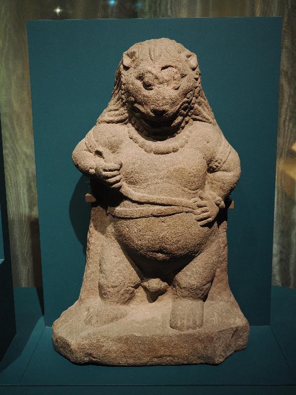 London, England: British Museum: lion-faced god (AD 400-500, Madhya Pradesh, India)