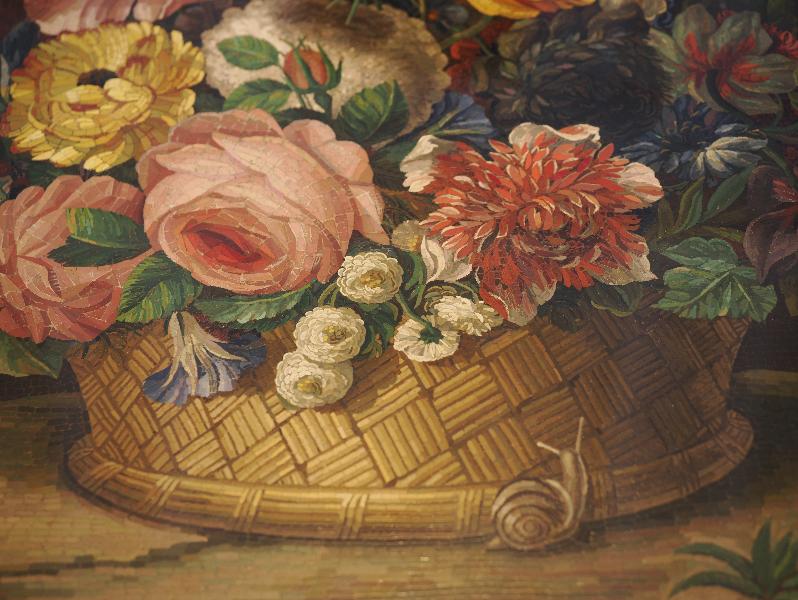 Isola Bella, Italy: Palazzo Borromeo, La Sala di Conversazione (The Conversation Room): micromosaic tabletop, detail (Domenico Molgia; donated by Pope Leo XII in 1825)