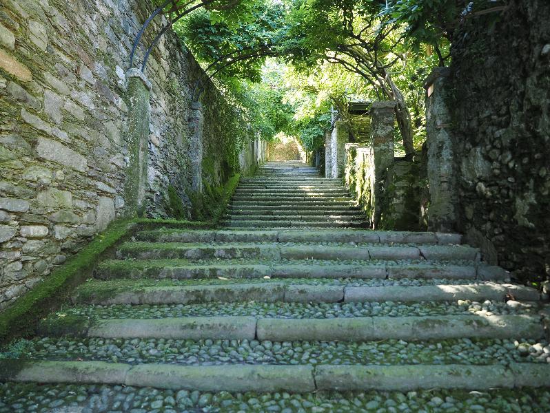 Isola Madre, Italy: Palazzo Borromeo, garden: view up steps