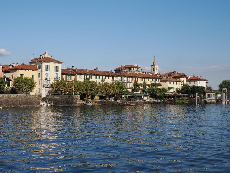 Lake Maggiore, Italy: view of Isola Superiore (Pescatore) from ferry
