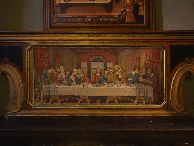Como, Italy: Basilica di San Fedele: Last Supper (after Leonard da Vinci), tapestry