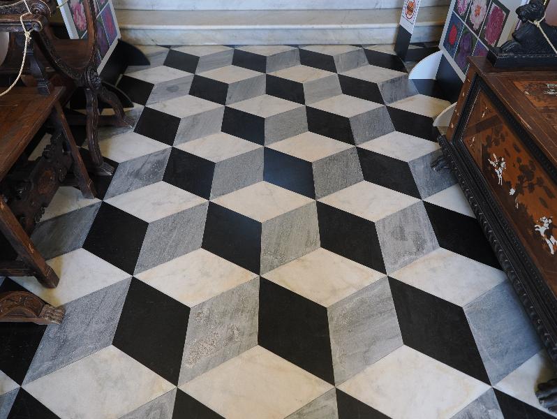 Varenna, Italy: Villa Monastero, Hall (Lobby): floor, 3D effect