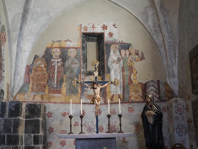 Varenna, Italy: Church of San Giorgio: old mural, partly visible