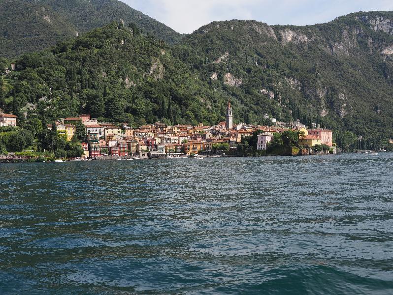 Lake Como, Italy: view of Varenna from ferry