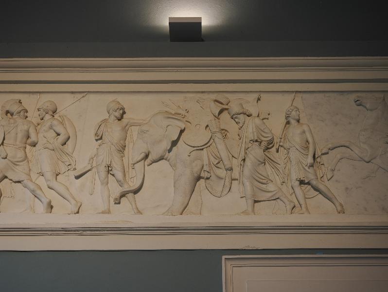Tremezzina, Italy: Villa Carlotta, Marble Hall: Elephant and Captured Persian Commander (Triumphal Entry of Alexander the Great into Babylon, between 1818 and 1828, Bertel Thorvaldsen)