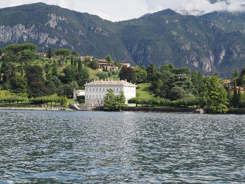 Lake Como, Italy: view of Villa Melzi from ferry