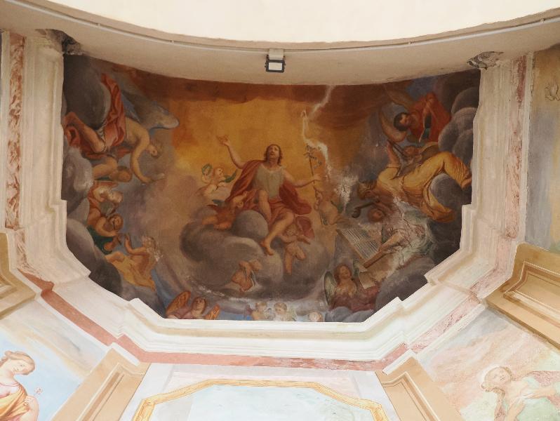 Lenno, Italy: Battistero San Giovanni Battista (Baptistry of St John the Baptist): ceiling fresco