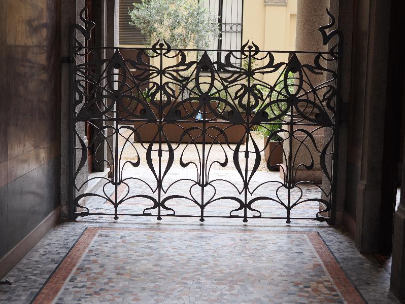Milan, Italy: Corso Magenta: Art Nouveau gate