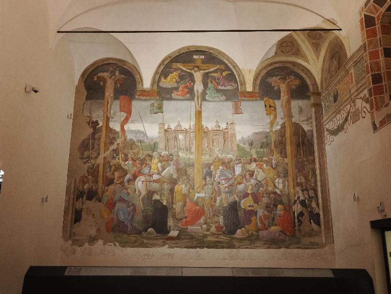 Milan, Italy: Basilica di Santa Maria delle Grazie: The Crucifixion (1495, Giovanni Donato da Montorfano)