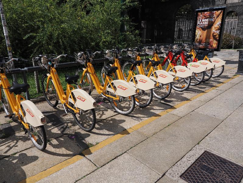 Milan, Italy: Piazza Sant' Ambrogio: Milan rental bikes