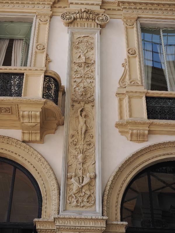 Milan, Italy: Galleria Vittorio Emanuele II: facade decoration