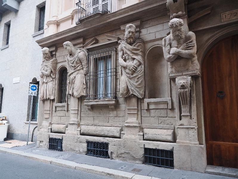 Milan, Italy: Casa degli Omenoni: telamon (ca. 1565, Antonio Abondio)