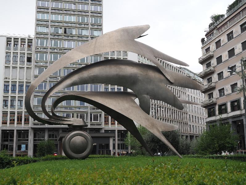 Milan, Italy: Piazza Armando Diaz: Monument to the Carabinieri (1975, Luciano Minguzzi)
