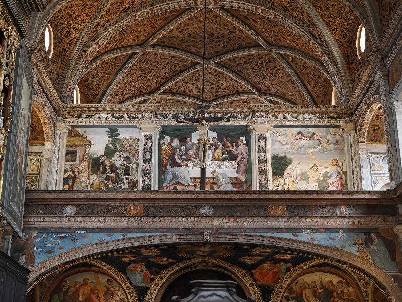 Milan, Italy: Chiesa di San Maurizio al Monastero Maggiore: Adoration of the Magi, Wedding at Cana (1545), Baptism of Christ (1565), behind Crucifixion