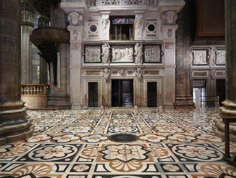 Milan, Italy: Duomo di Milano: crypt entrance
