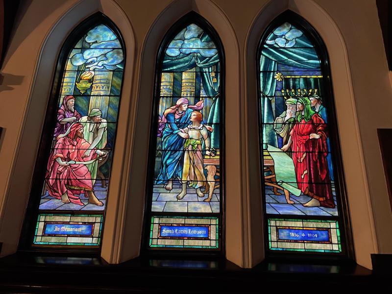 Lewisson Memorial Window:  Finding Boy Christ in the Temple