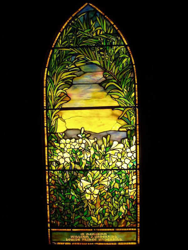 Underhill Memorial Window:  Lilies and Palms