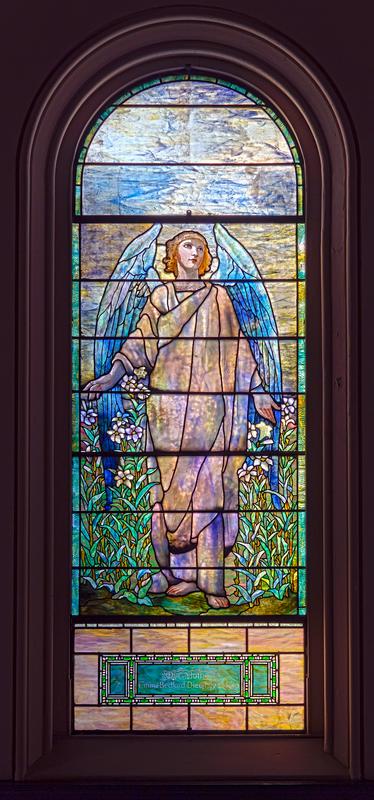 Bedford Memorial Window:  Angel and Field of Lilies