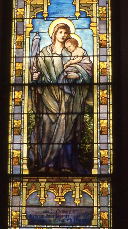 Edson Memorial Window:  Virgin Mary holding the Christ Child