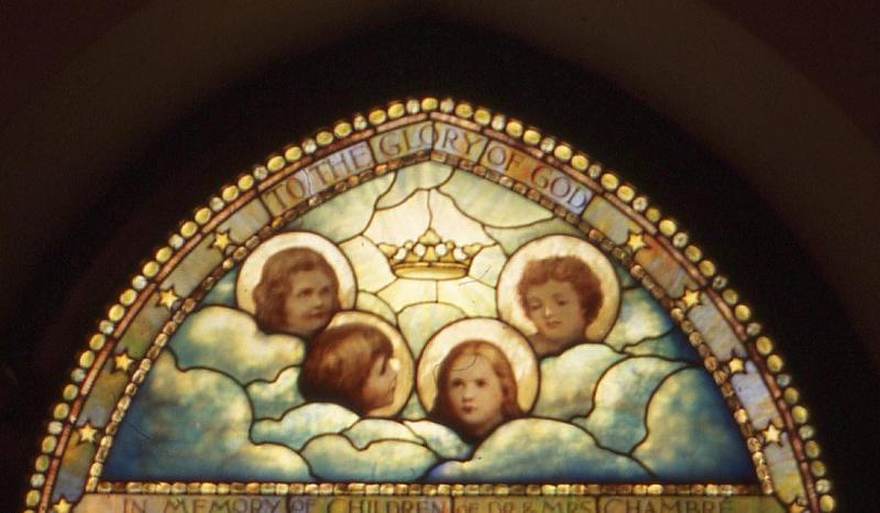 Chambré Memorial Window:  Cherubs' Heads