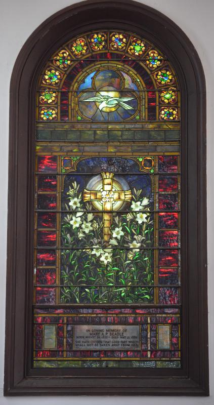 Beadle Memorial Window:  Cross and Lilies