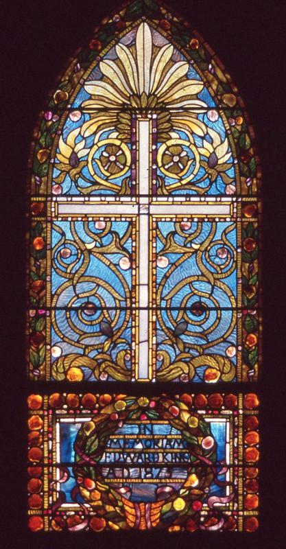 King Memorial Window:  ornamental with cross